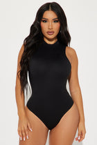 Piece Of Me Sleeveless Bodysuit - Black