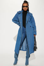 Follow Me Denim Trench - Medium Wash