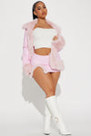 Farrah Micro Mini Skirt Set - Pink