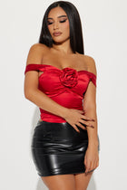 All Beauty Satin Blouse Top - Red