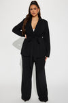 CEO Vibes Blazer Set - Black