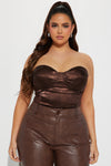 Scarlette Satin Corset Top - Brown