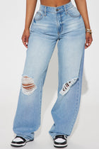 Broken Boyfriend No Stretch Straight Leg Jeans - Light Wash