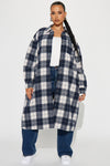 Out Of The Woods Plaid Shirt - Navy/combo