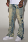 Zip All The Way Stacked Skinny Flare Jeans - Medium Wash