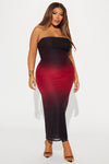 Amara Mesh Maxi Dress - Red/combo