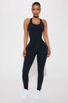 Feel It Out Active Jumpsuit - Black