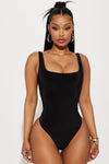 Back To Basic Double Lined Bodysuit - Black