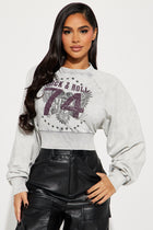 Rock & Roll Since '74 Cropped Sweatshirt - Grey/combo