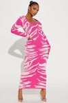 Shannon Sweater Maxi Dress - Pink/combo