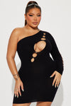 Anna Seamless Mini Dress - Black