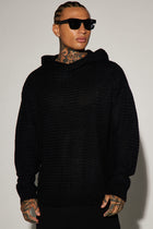 Say Less Cableknit Hooded Sweater - Black