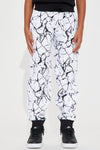 Mini On Marble Floors Fleece Joggers - White