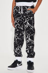 Mini On Marble Floors Fleece Joggers - Black