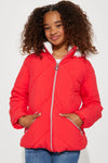 Mini Keep My Heart Warm Puffer Jacket - Red