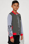 Mini Mickey Embroidery And Chenille French Terry Jacket - Charcoal