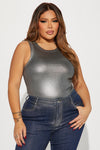 Electric Love Metallic Tank Top - Silver