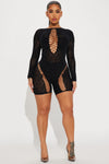 Sparkle And Shine Seamless Romper - Black