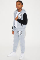 Mini Ridah Matching Pant Set  - Heather Grey