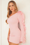 Janice Sweater Mini Dress - Pink