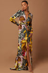 Teresa Floral Satin Maxi Dress - Multi Color