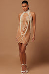 Kimberly Pearl Mini Dress - Nude