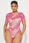 Love Lust Mesh Bodysuit - Pink/combo