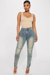 Block His Number Stretch Skinny Jeans - Vintage Wash