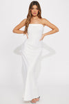 Hailey Satin Maxi Dress - Cream