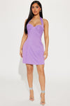 Arlet Twill Mini Dress - Purple