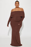 Nayeli Snatched Maxi Dress - Chocolate