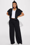 Fair Game Lounge Wide Leg Pant - Black