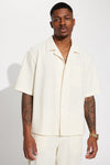 Show Up Short Sleeve Cuban Shirt - Off White