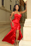 Camilla Satin Gown - Red