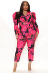 Best For Last Floral Blazer Set - Pink/combo