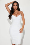 Jade Bandage Midi Dress - White