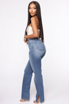 Killing 'Em Softly Side Split Jean - Medium Blue Wash