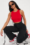 Jackie Seamless Crop Top - Red