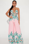 Maui Nights Halter Jumpsuit - Pink/combo