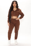 In My Congle tondecks Jogger Set - Brown