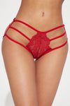 Take A Bow Lace Strappy Panty - Red