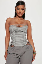 All The Details Corset Top - Grey