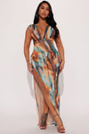 Sunset Sands Maxi Dress - Rust/combo