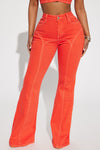 All Fired Up Mid Rise Flare Jean - Orange