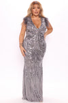 The Most Elegant Sequin Maxi Dress - Silver