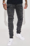 Stack On Stacked Skinny Jeans - Black Wash