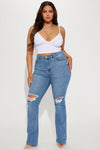 Jessie Mid Rise Distressed Bootcut Jean - Light Blue Wash