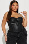 Off The Hook Corset Top - Black