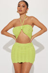 Layla Crochet Mini Dress - Lime