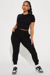 A Chill Day Pant Set - Black